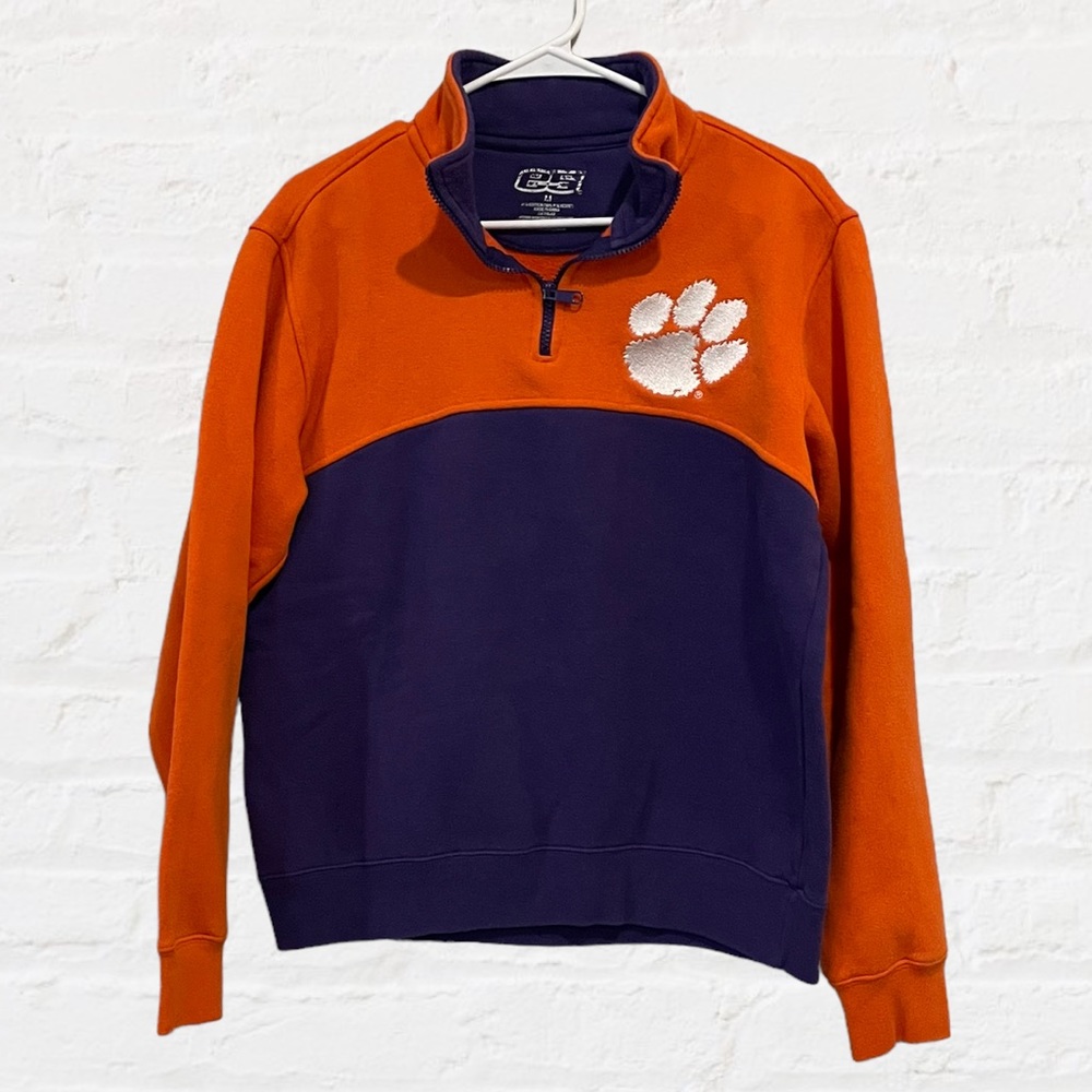 E5 Clemson Tigers 1/4 Zip‎ Pullover Sweatshirt Men’s Sz Medium